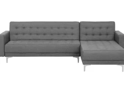 Beliani 4-Istuttava Kulmavuodesohva Kangas Vasenk. Vaaleanharmaa Aberdeen Outlet