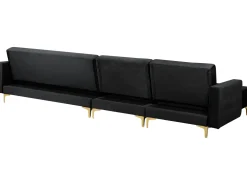 Beliani 5-Istuttava Kulmavuodesohva Ja Rahi Sametti Oikeak. Musta Aberdeen Best Sale