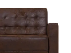 Beliani 5-Istuttava Kulmavuodesohva Ja Rahi Keinonahka Oikeak. Ruskea Aberdeen Hot