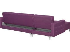 Beliani 4-Istuttava Kulmavuodesohva Kangas Oikeak. Violetti Aberdeen Online