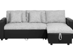 Beliani 3-Istuttava Kulmavuodesohva Kangas Vasenk. Harmaa/Musta Tampere Discount