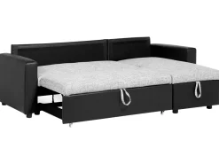 Beliani 3-Istuttava Kulmavuodesohva Kangas Vasenk. Harmaa/Musta Tampere Discount