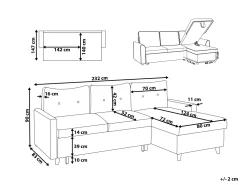 Beliani 4-Istuttava Kulmavuodesohva Säilytystilalla Vasenk. Tummanharmaa Flakk Shop