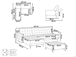 Beliani 4-Istuttava Kulmavuodesohva Ja Rahi Keinonahka Oikeak. Ruskea Aberdeen Sale