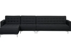 Beliani 5-Istuttava Kulmavuodesohva Kangas Oikeak. Grafiitinharmaa Aberdeen Flash Sale