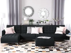 Beliani 5-Istuttava Kulmavuodesohva Kangas Oikeak. Grafiitinharmaa Aberdeen Flash Sale