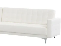 Beliani 4-Istuttava Kulmavuodesohva Ja Rahi Keinonahka Oikeak. Valkoinen Aberdeen Store