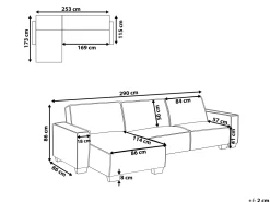 Beliani 3-Istuttava Kulmavuodesohva Kangas Oikeak. Beige Romedal Store