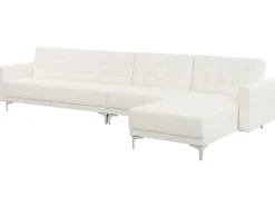 Beliani 5-Istuttava Kulmavuodesohva Keinonahka Vasenk. Valkoinen Aberdeen Best Sale