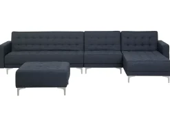 Beliani 5-Istuttava Kulmavuodesohva Ja Rahi Kangas Vasenk. Tummanharmaa Aberdeen Clearance