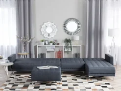 Beliani 5-Istuttava Kulmavuodesohva Ja Rahi Kangas Vasenk. Tummanharmaa Aberdeen Clearance