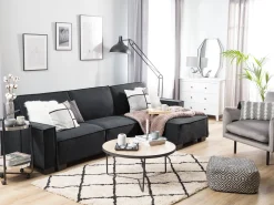 Beliani 3-Istuttava Kulmavuodesohva Kangas Vasenk. Grafiitinharmaa Romedal Best