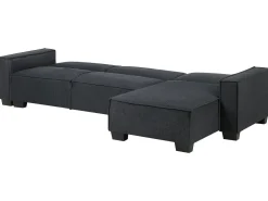 Beliani 3-Istuttava Kulmavuodesohva Kangas Vasenk. Grafiitinharmaa Romedal Best