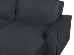 Beliani 3-Istuttava Kulmavuodesohva Kangas Vasenk. Grafiitinharmaa Romedal Best