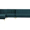 Beliani 5-Istuttava Kulmavuodesohva Sametti Oikeak. Sinivihrea Aberdeen Shop
