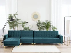 Beliani 5-Istuttava Kulmavuodesohva Sametti Oikeak. Sinivihrea Aberdeen Shop