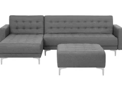 Beliani 4-Istuttava Kulmavuodesohva Ja Rahi Kangas Oikeak. Vaaleanharmaa Aberdeen Outlet