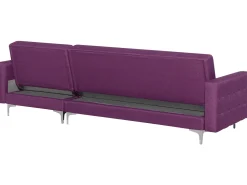 Beliani 4-Istuttava Kulmavuodesohva Ja Rahi Kangas Vasenk. Violetti Aberdeen Store