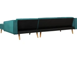 Beliani 4-Istuttava Kulmavuodesohva Sametti Vasenk. Vihrea Vadso Cheap