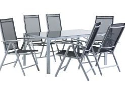 Beliani 6-Istuttava Musta Alumiininen Ulkoruokailuryhma Catania Best