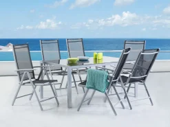 Beliani 6-Istuttava Musta Alumiininen Ulkoruokailuryhma Catania Best