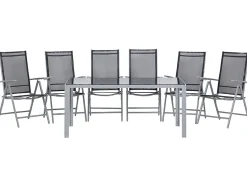 Beliani 6-Istuttava Musta Alumiininen Ulkoruokailuryhma Catania Best