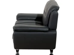 Beliani 2-Istuttava Musta Keinonahkainen Sohva Leira Flash Sale