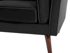 Beliani 3-Istuttava Musta Sohva Lokka Shop