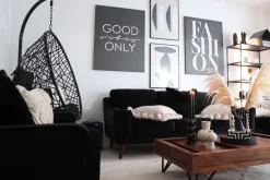 Beliani 3-Istuttava Musta Sohva Lokka Shop