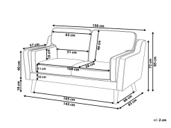 Beliani 2-Istuttava Musta Sohva Lokka Store