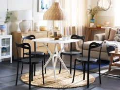 Beliani 4-Istuttava Mustavalkoinen Muovinen Puutarhakalustesetti Sersale / Camogli Sale