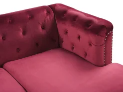 Beliani 3-Istuttava Punainen Vasenk. Kulmasohva Flen Cheap