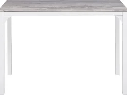 Beliani 4-Istuttava Ruokailuryhma Vaaleanharmaa/Valkoinen Bismarck Discount