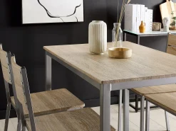 Beliani 4-Istuttava Ruokailuryhma Vaalea Puu/Harmaa Blumberg Discount