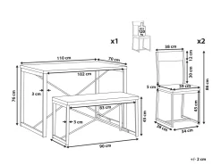 Beliani 4-Istuttava Ruokailuryhma Vaalea Puu/Musta Flixton Outlet