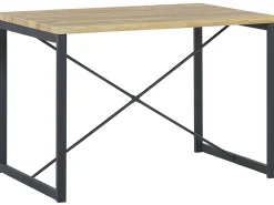 Beliani 4-Istuttava Ruokailuryhma Vaalea Puu/Musta Flixton Outlet