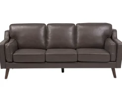 Beliani 3-Istuttava Ruskea Tekonahkainen Sohva Lokka Online