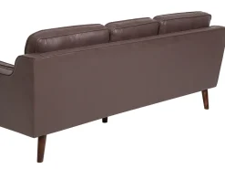 Beliani 3-Istuttava Ruskea Tekonahkainen Sohva Lokka Online