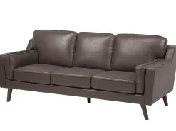 Beliani 3-Istuttava Ruskea Tekonahkainen Sohva Lokka Online