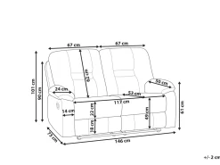 Beliani 2-Istuttava Saadettava Keinonahkainen Sohva Ruskea Bergen Flash Sale