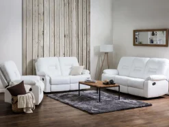 Beliani 2-Istuttava Saadettava Keinonahkainen Sohva Valkoinen Bergen Discount