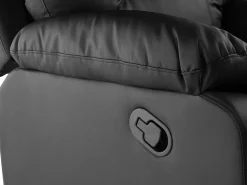 Beliani 3-Istuttava Saadettava Keinonahkainen Sohva Musta Bergen Shop