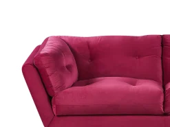 Beliani 3-Istuttava Samettinen Punainen Sohva Lenvik Cheap
