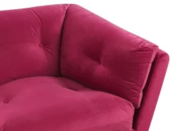 Beliani 3-Istuttava Samettinen Punainen Sohva Lenvik Cheap