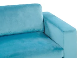 Beliani 3-Istuttava Samettisohva Vaaleansininen Vadstena Best Sale