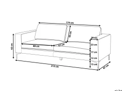 Beliani 3-Istuttava Samettisohva Vihrea Vadstena Best