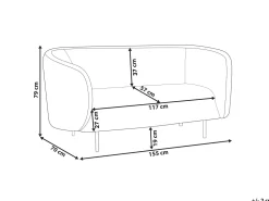 Beliani 2-Istuttava Sohva Buklee Musta Loen Shop