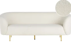 Beliani 3-Istuttava Sohva Buklee Valkoinen Loen Discount
