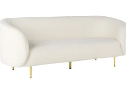 Beliani 3-Istuttava Sohva Buklee Valkoinen Loen Discount