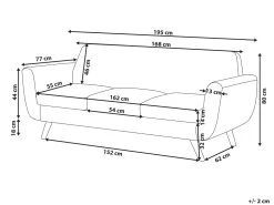 Beliani 3-Istuttava Sohva Irrotettavilla Paallisilla Vihrea Sametti Bernes Best Sale